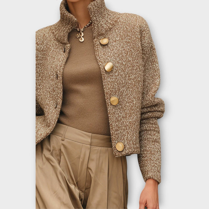 Rita | Veste en Maille Texturée avec Boutons Luxe