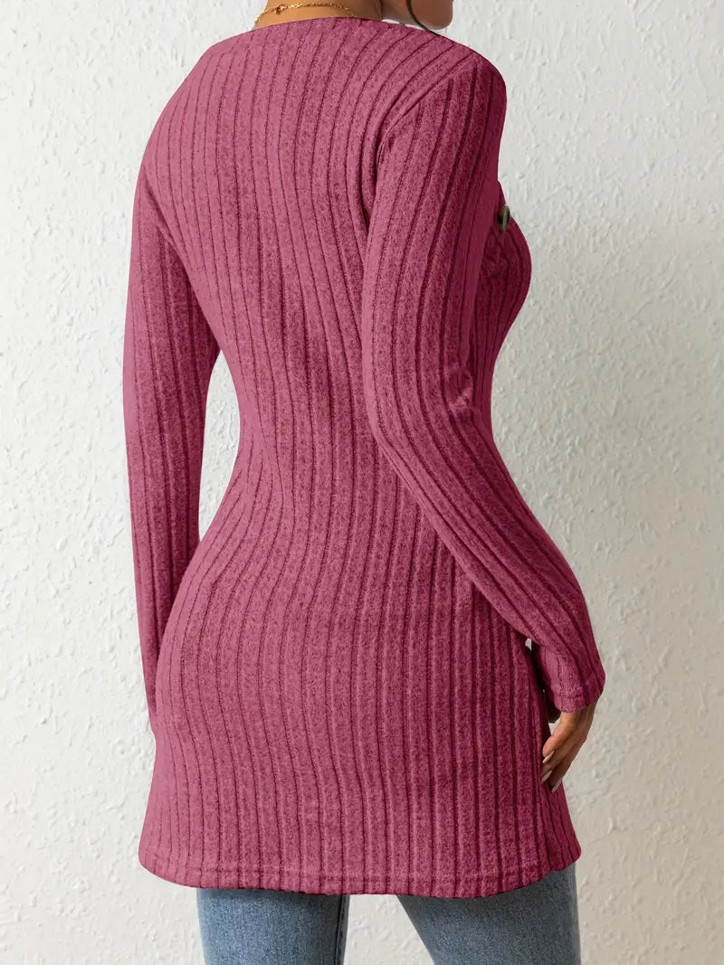 Julia | Haut Asymétrique à Côtes à la Mode