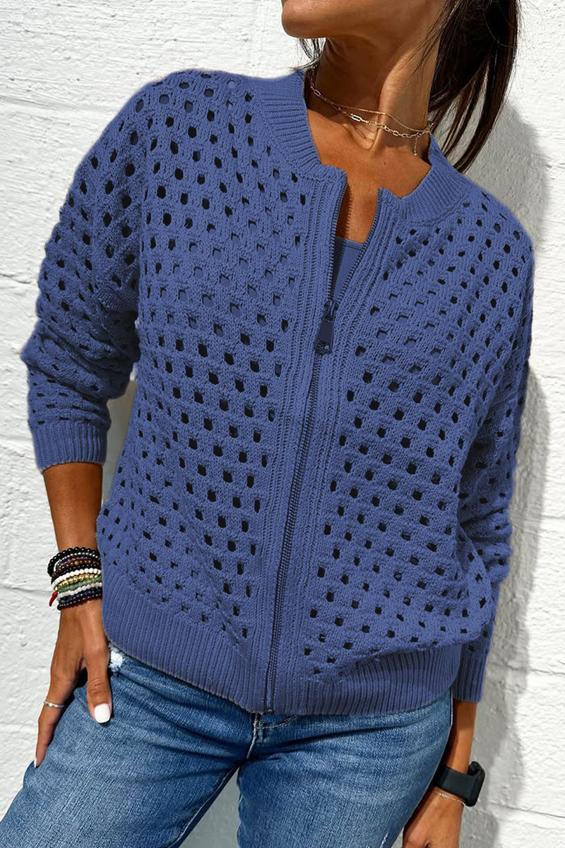 Rosa | Veste en tricot avec fermeture éclair