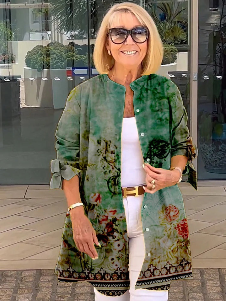 Florabel | Veste en Coton Imprimée avec Manches à Nœud