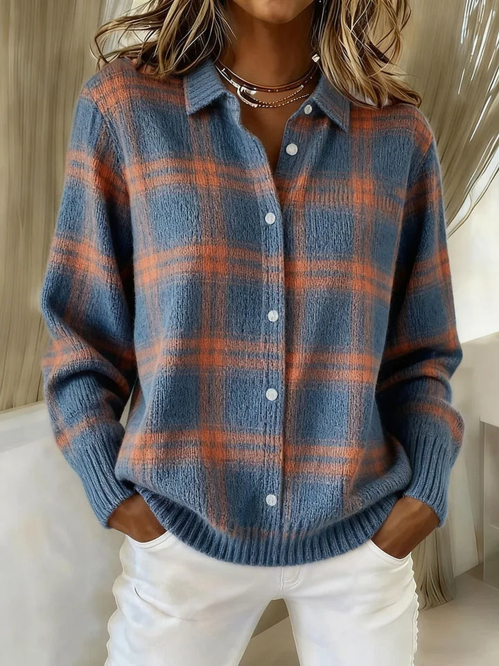 Liza | Cardigan en Coton à Imprimé Carreaux pour Femmes