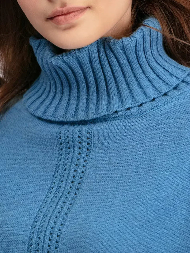 Scarlett | Ensemble de Pull Tricoté à Col Montant Chic et Pantalons Amples