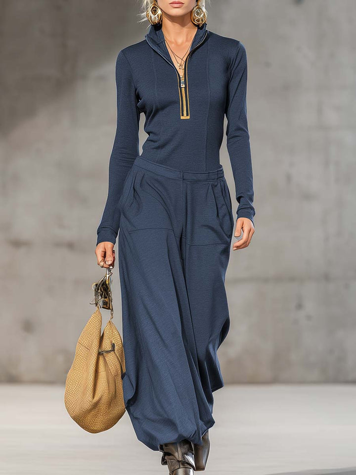 Belle | Ensemble Rétro Sportif avec Haut et Pantalons Amples