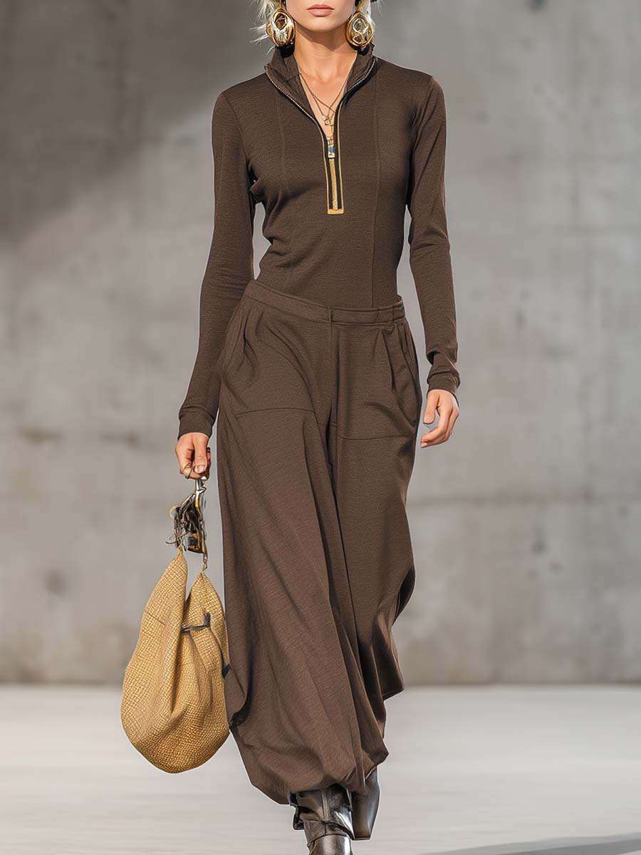Belle | Ensemble Rétro Sportif avec Haut et Pantalons Amples