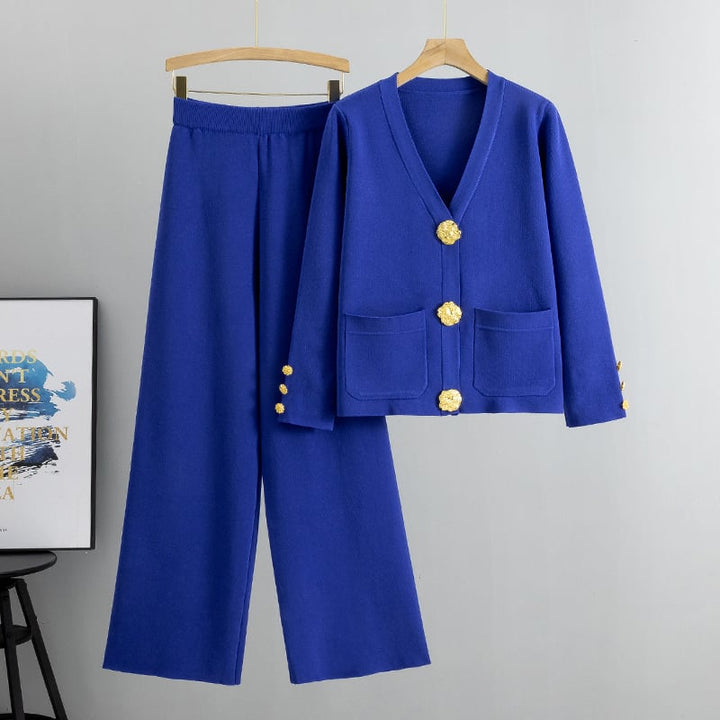 Azaria | Costume pantalon en laine avec boutons en métal