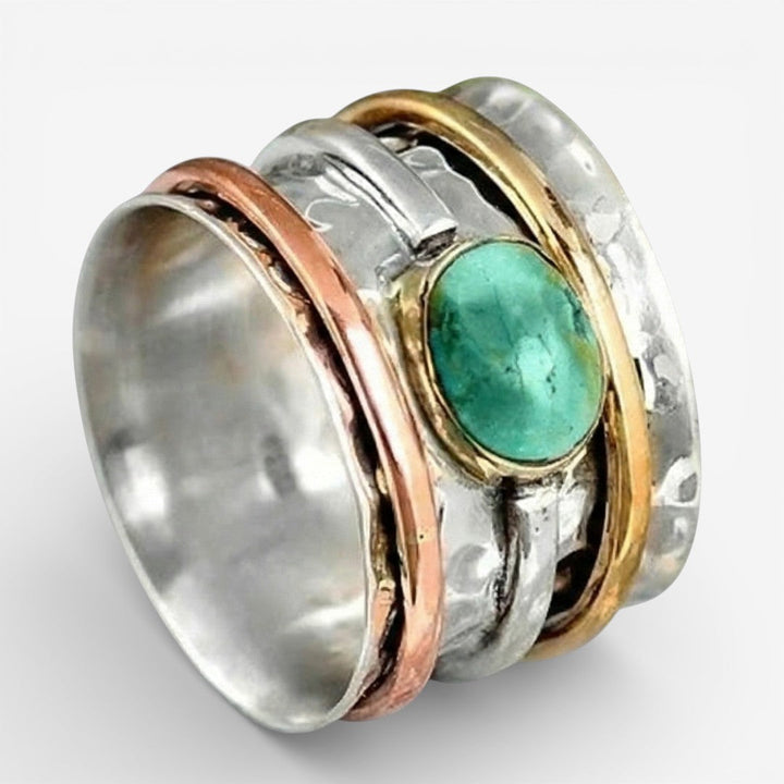 Coco | Bague Vintage Or & Argent Turquoise