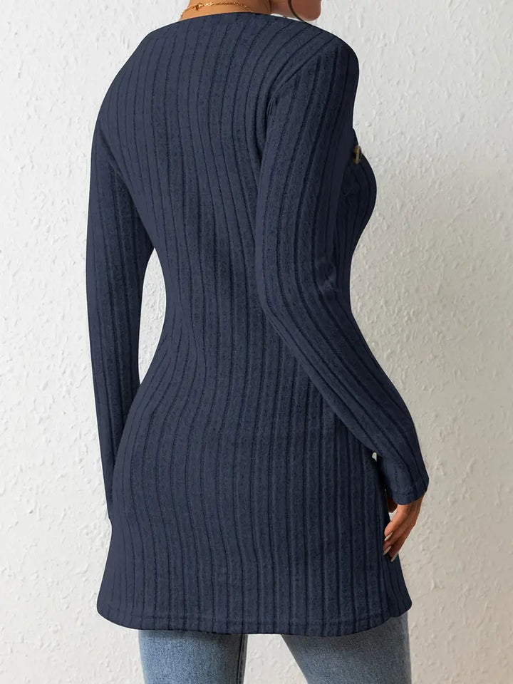 Julia | Haut Asymétrique à Côtes à la Mode