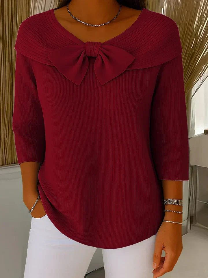 Emma | Pull Femme avec Nœud et Encolure Ronde