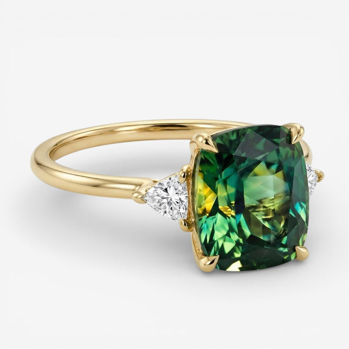 Lycka | Bague en Or avec Zirconia Verte