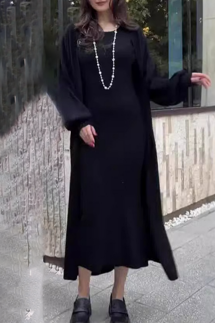 Milena | Ensemble composé d'une robe et d'un long cardigan en maille