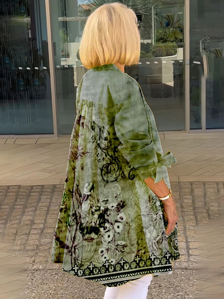 Florabel | Veste en Coton Imprimée avec Manches à Nœud