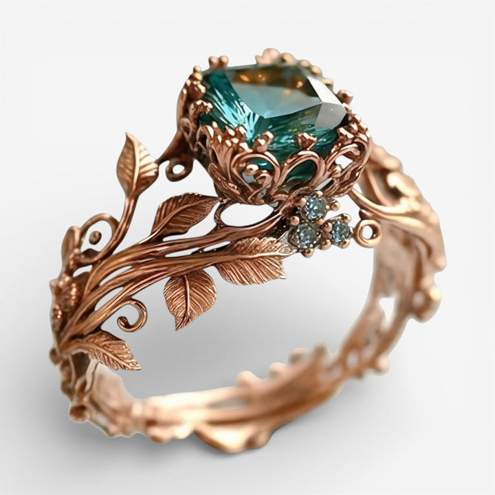 Clémence | Bague en cristal vert naturel
