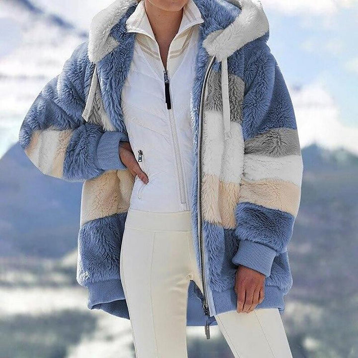 Karen | Manteau Oversized en Fausse Fourrure avec Capuche et Chaud