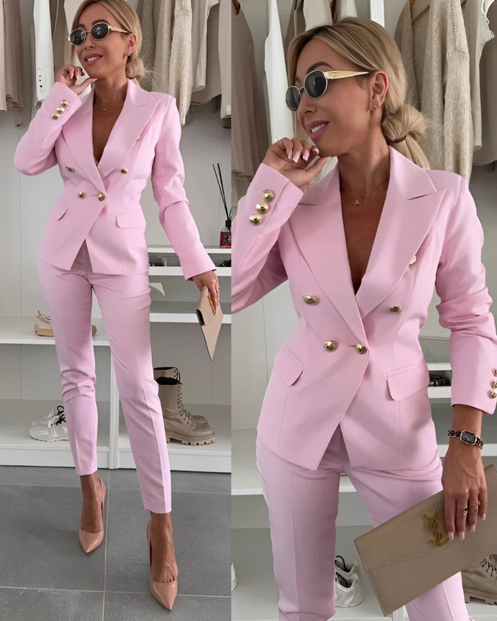 Helena | Costume Femme Double Boutonnage – Blazer Sur Mesure & Pantalons Élégants