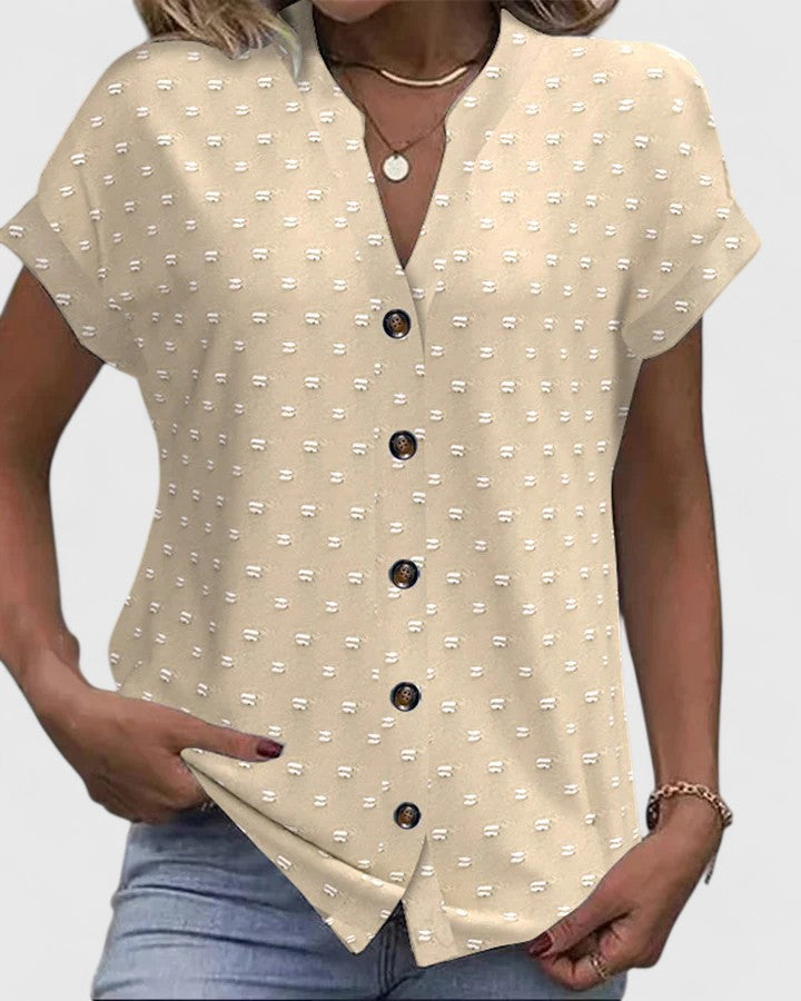 Élodie | Chemise V Neck Confortable