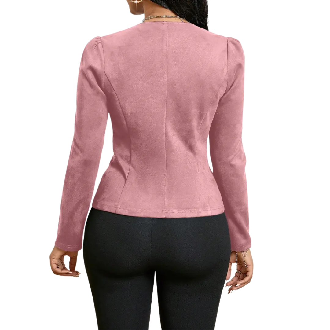 Jo  | Veste Décolleté en V avec Bouton Double