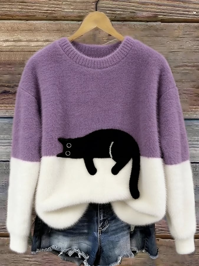 Belinda | Pull oversize à motif chat