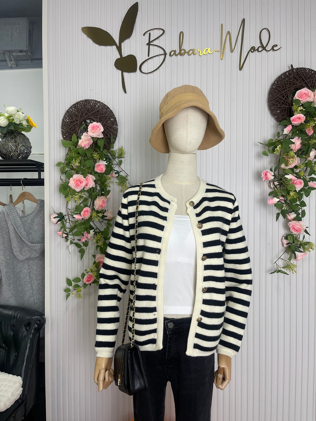 Mylah | Cardigan Rayé Élégant