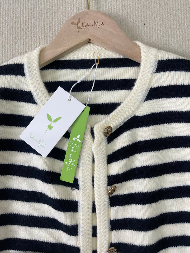 Mylah | Cardigan Rayé Élégant