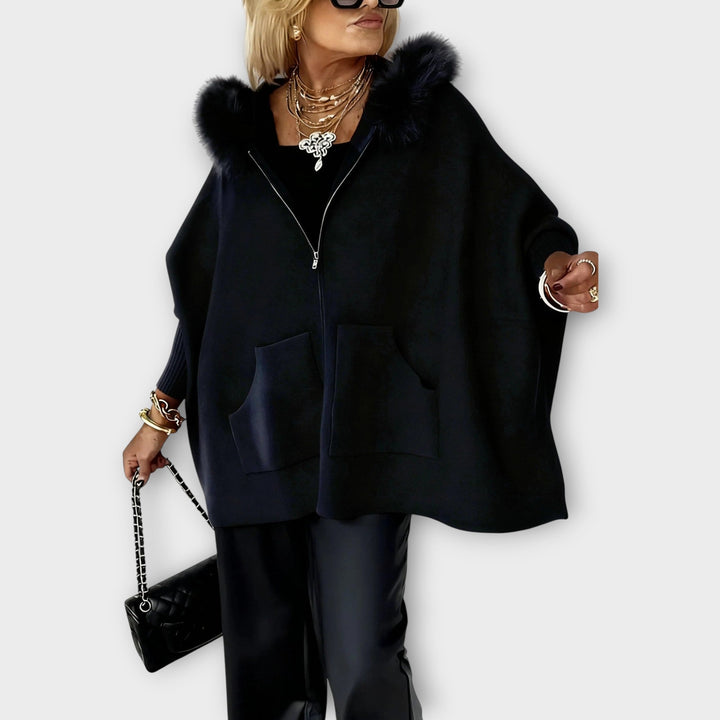 Evelyn | Manteau à Capuche en Fourrure Synthétique de Luxe
