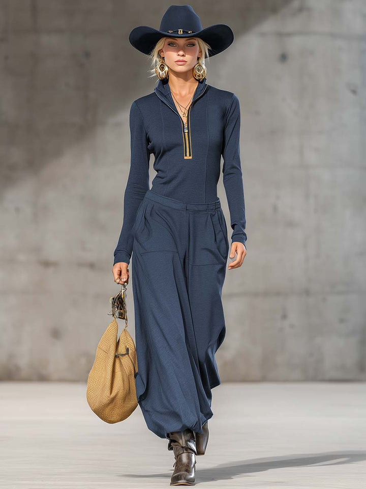 Belle | Ensemble Rétro Sportif avec Haut et Pantalons Amples