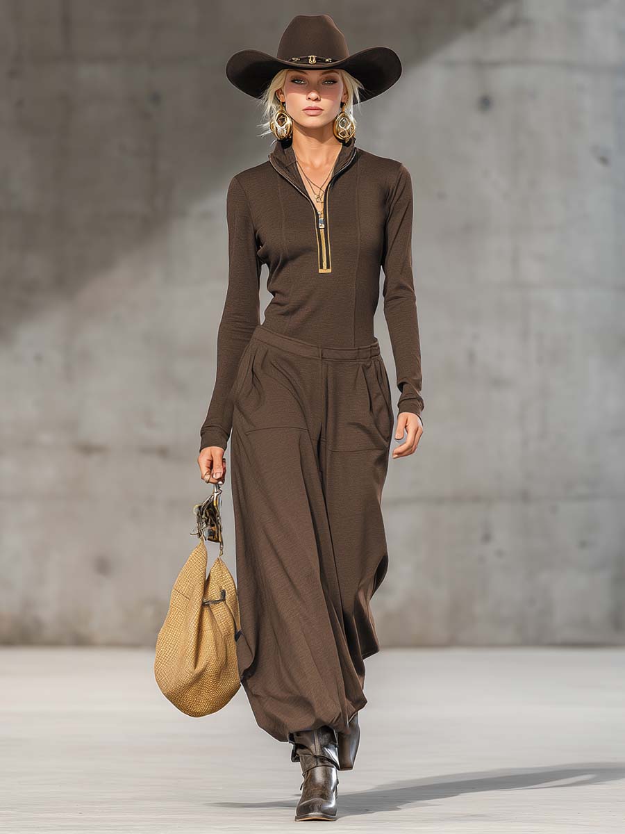 Belle | Ensemble Rétro Sportif avec Haut et Pantalons Amples