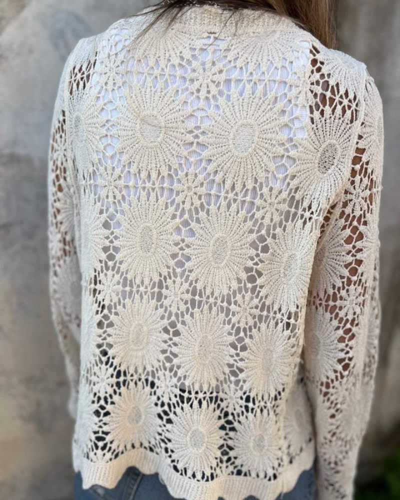 Nalie | Cardigan en Dentelle au Crochet avec Boutons