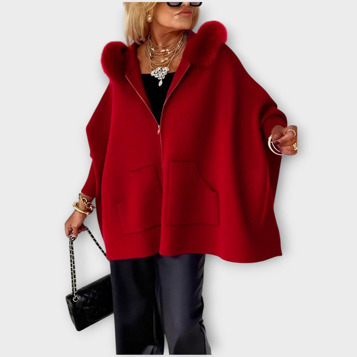 Evelyn | Manteau à Capuche en Fourrure Synthétique de Luxe