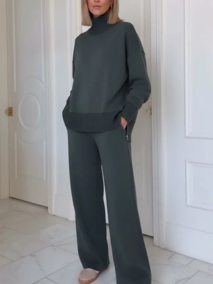 Dora | Ensemble de Deux Pièces avec Col Montant et Fermeture Éclair, Pantalons Droits