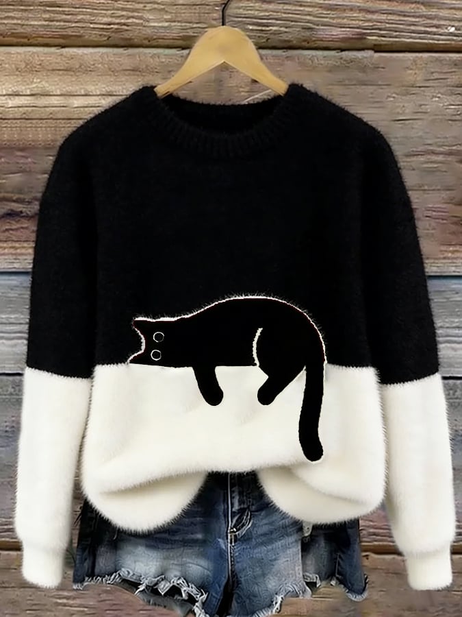 Belinda | Pull oversize à motif chat