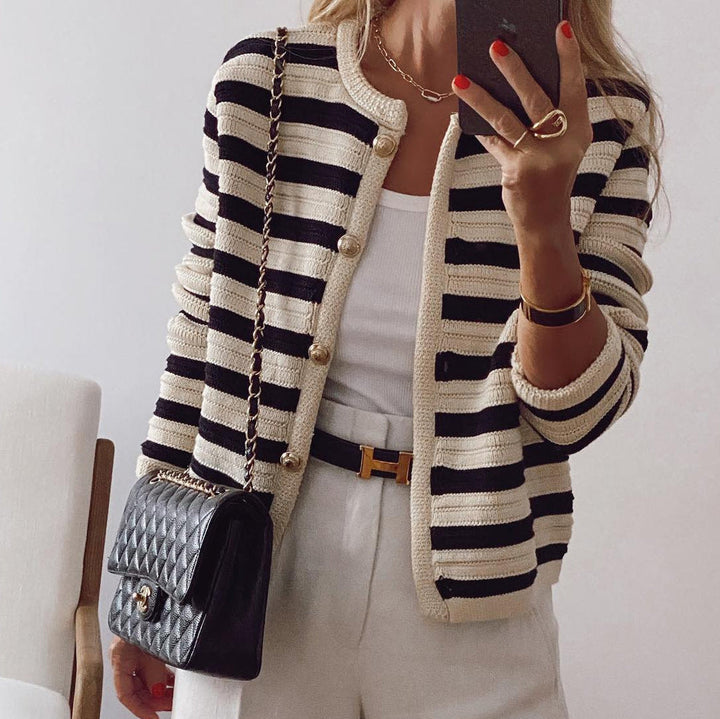 Mylah | Cardigan Rayé Élégant