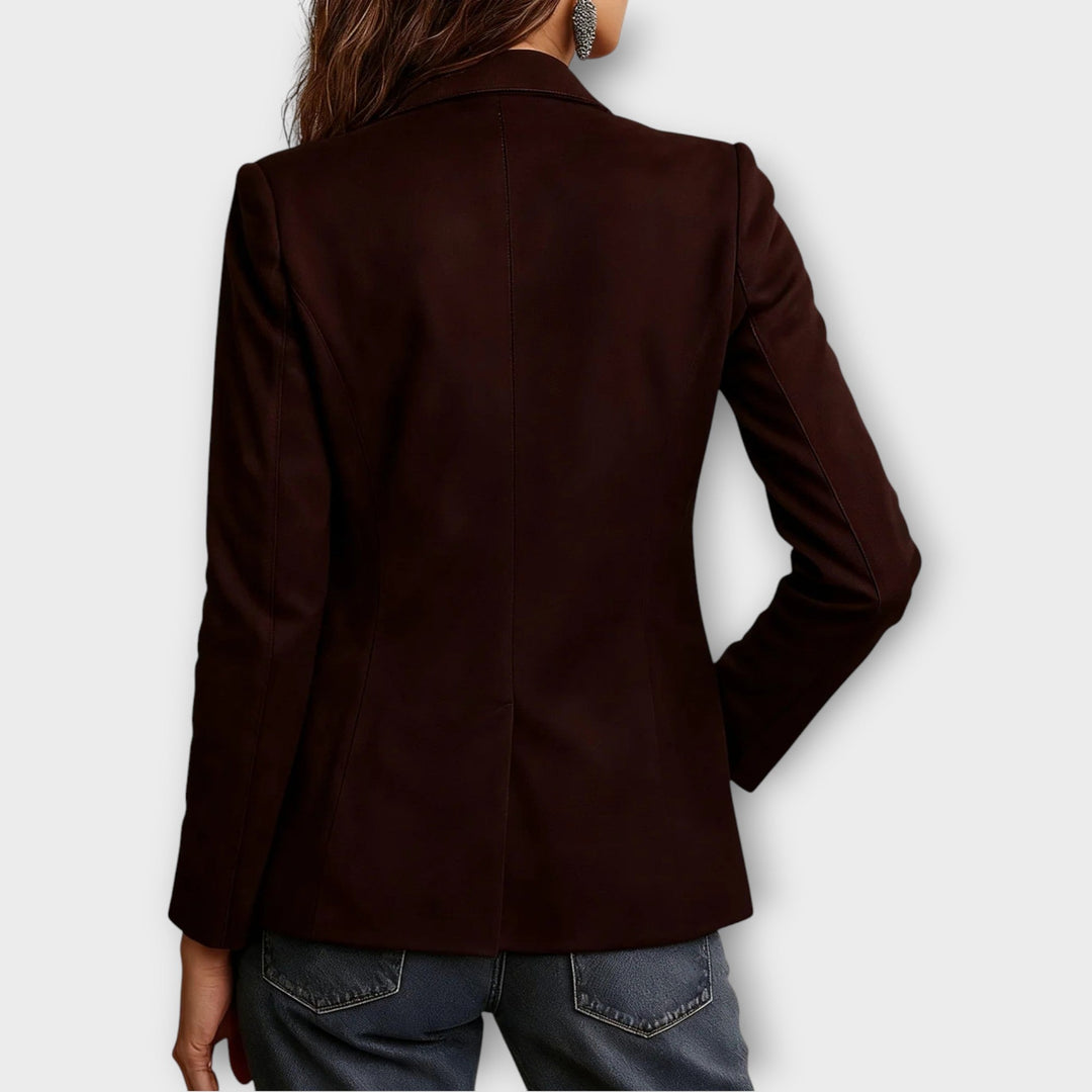 Celina | Blazer Vintage en Daim Marron