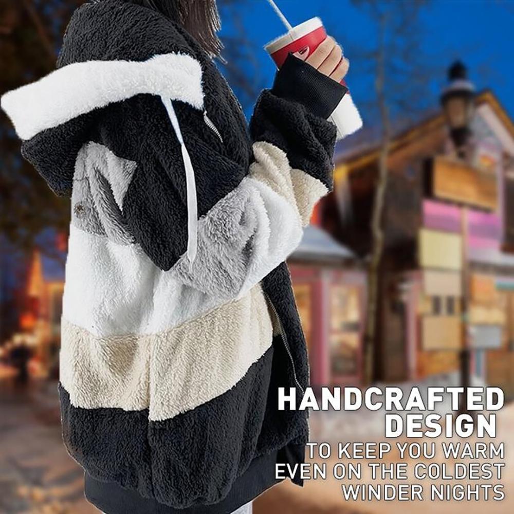 Karen | Manteau Oversized en Fausse Fourrure avec Capuche et Chaud