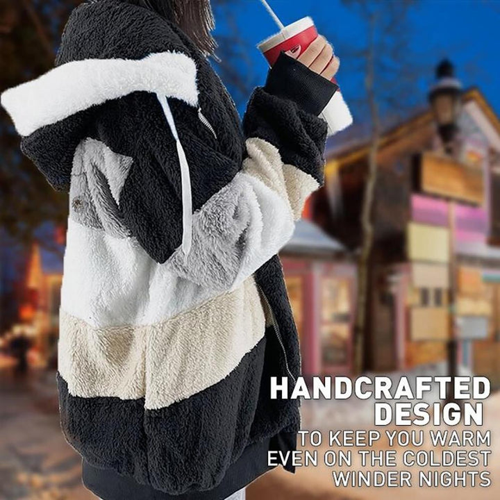 Karen | Manteau Oversized en Fausse Fourrure avec Capuche et Chaud