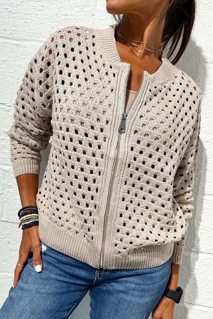 Rosa | Veste en tricot avec fermeture éclair