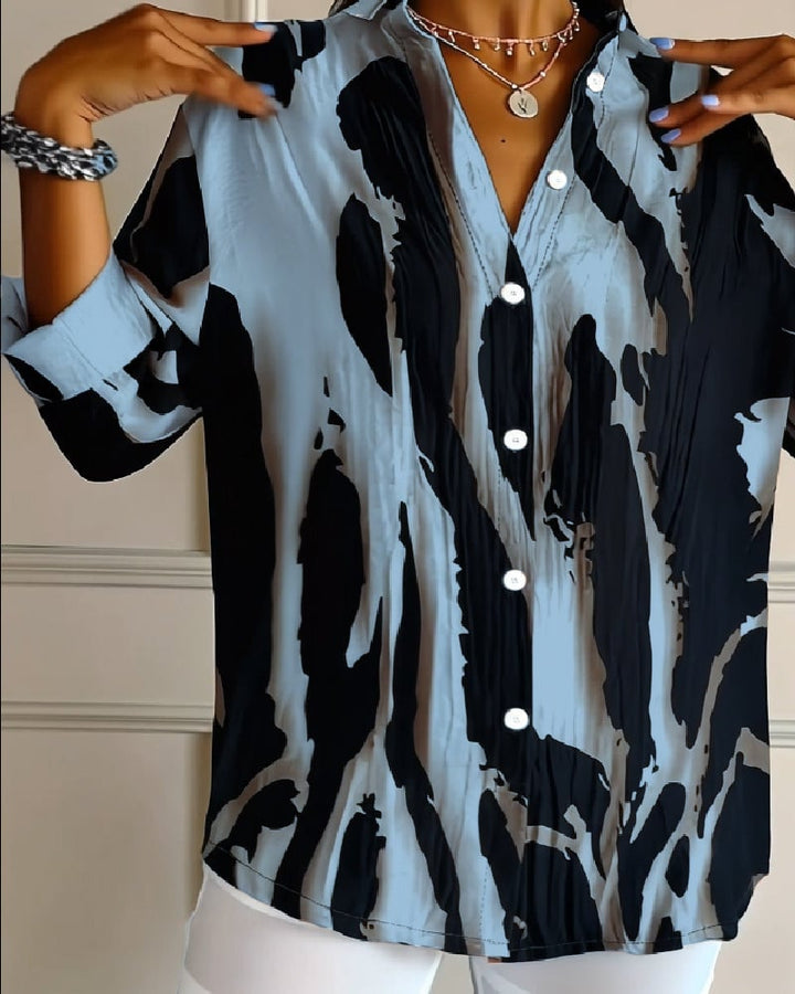 Zara | Blouse Imprimée Irregulière à Col Montant
