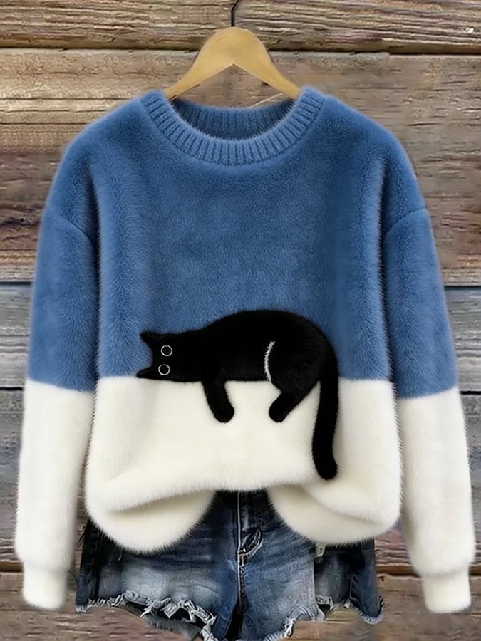 Belinda | Pull oversize à motif chat