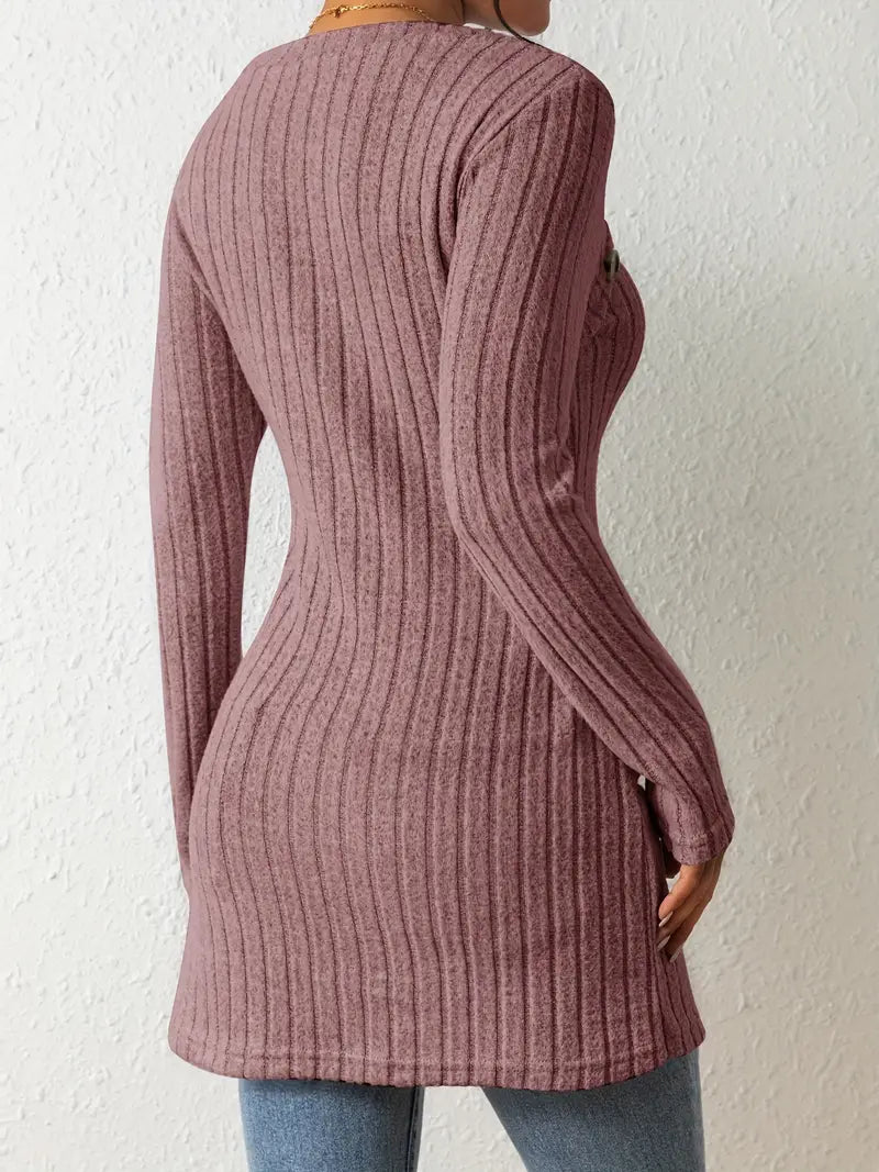 Julia | Haut Asymétrique à Côtes à la Mode