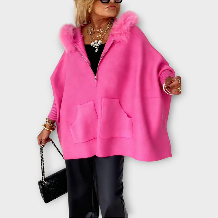 Evelyn | Manteau à Capuche en Fourrure Synthétique de Luxe