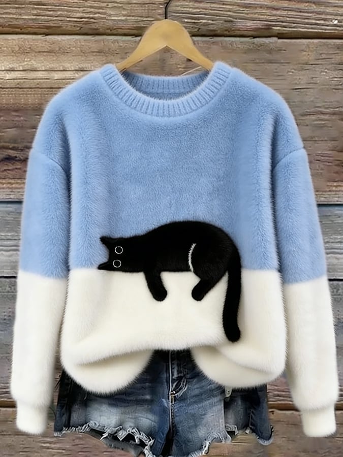 Belinda | Pull oversize à motif chat