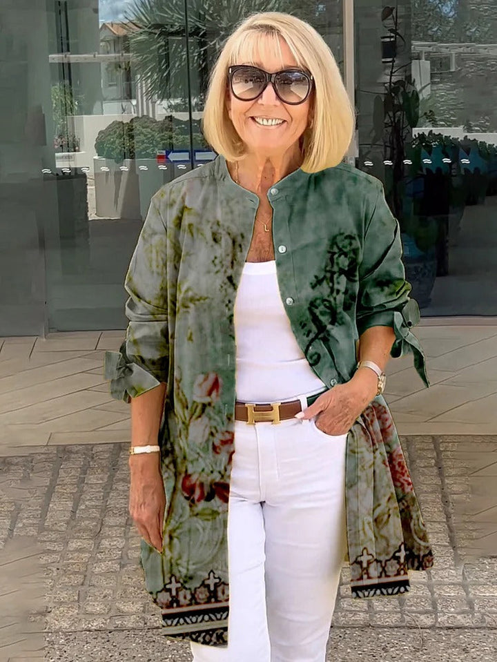 Florabel | Veste en Coton Imprimée avec Manches à Nœud