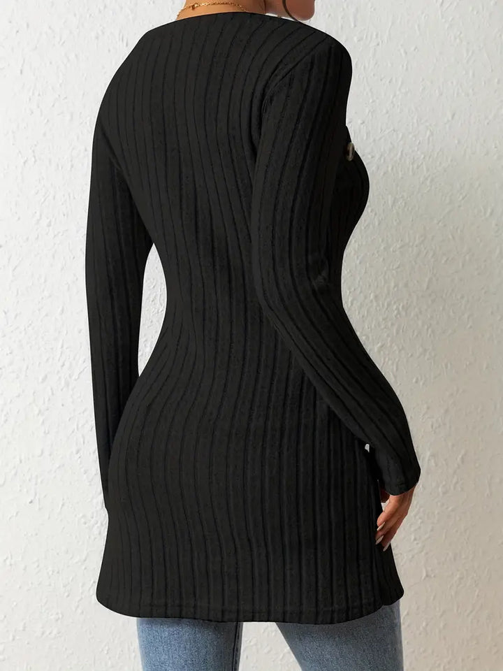 Julia | Haut Asymétrique à Côtes à la Mode