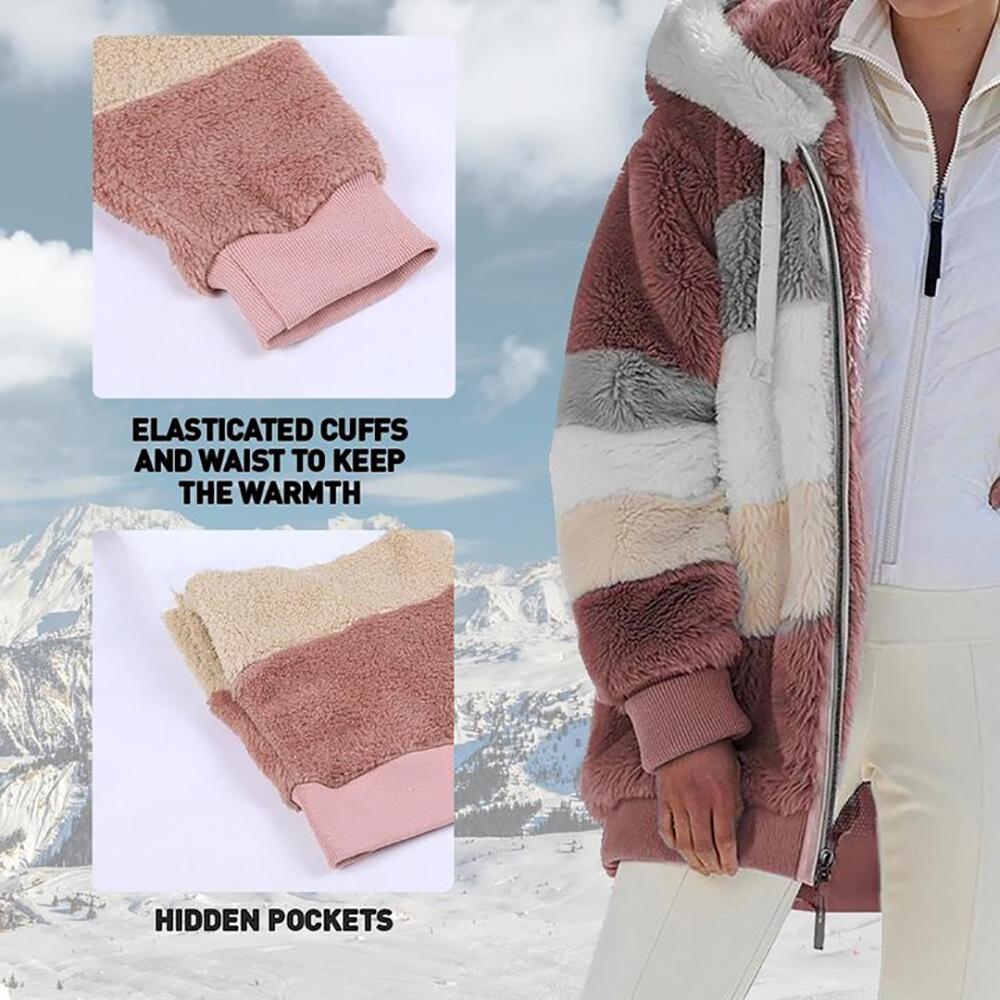Karen | Manteau Oversized en Fausse Fourrure avec Capuche et Chaud
