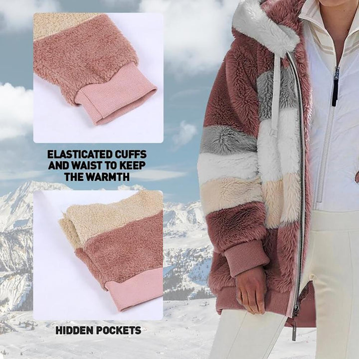Karen | Manteau Oversized en Fausse Fourrure avec Capuche et Chaud