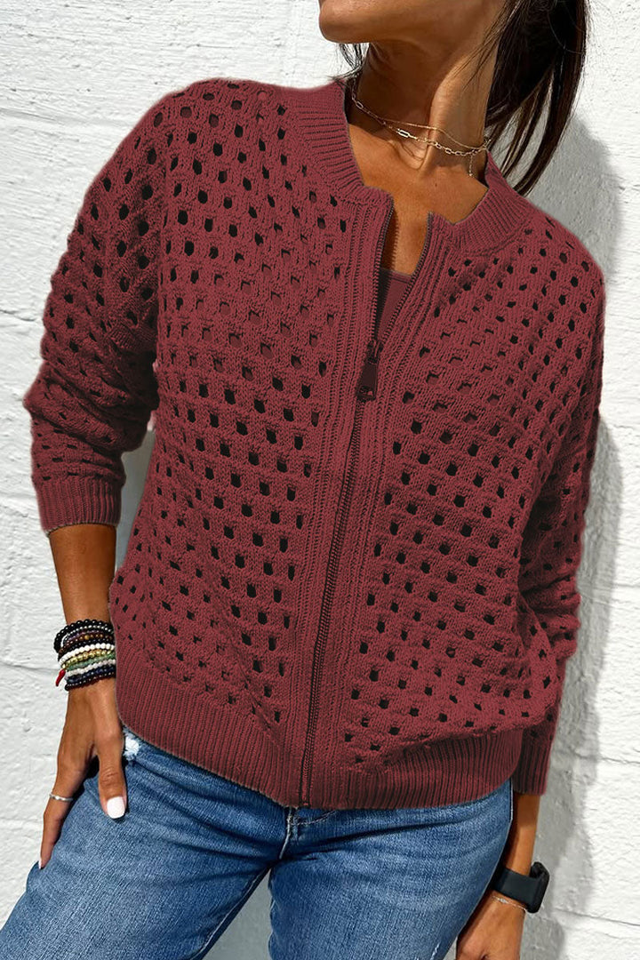 Rosa | Veste en tricot avec fermeture éclair