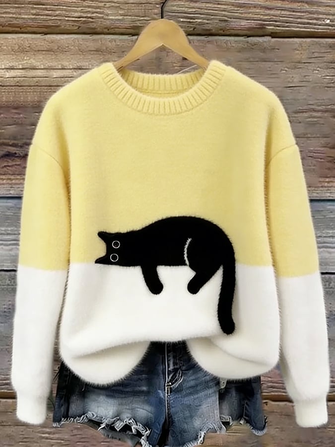 Belinda | Pull oversize à motif chat