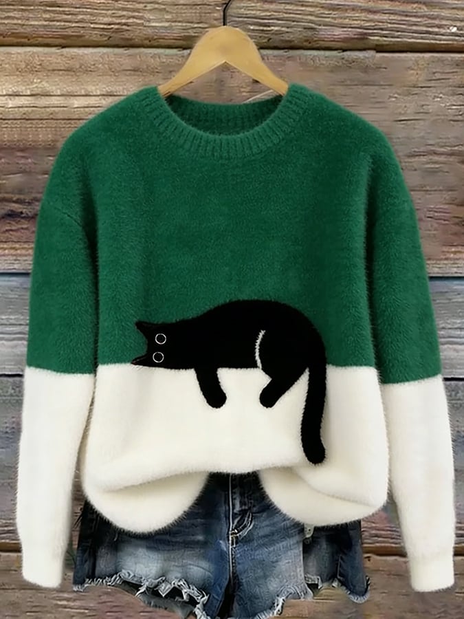 Belinda | Pull oversize à motif chat