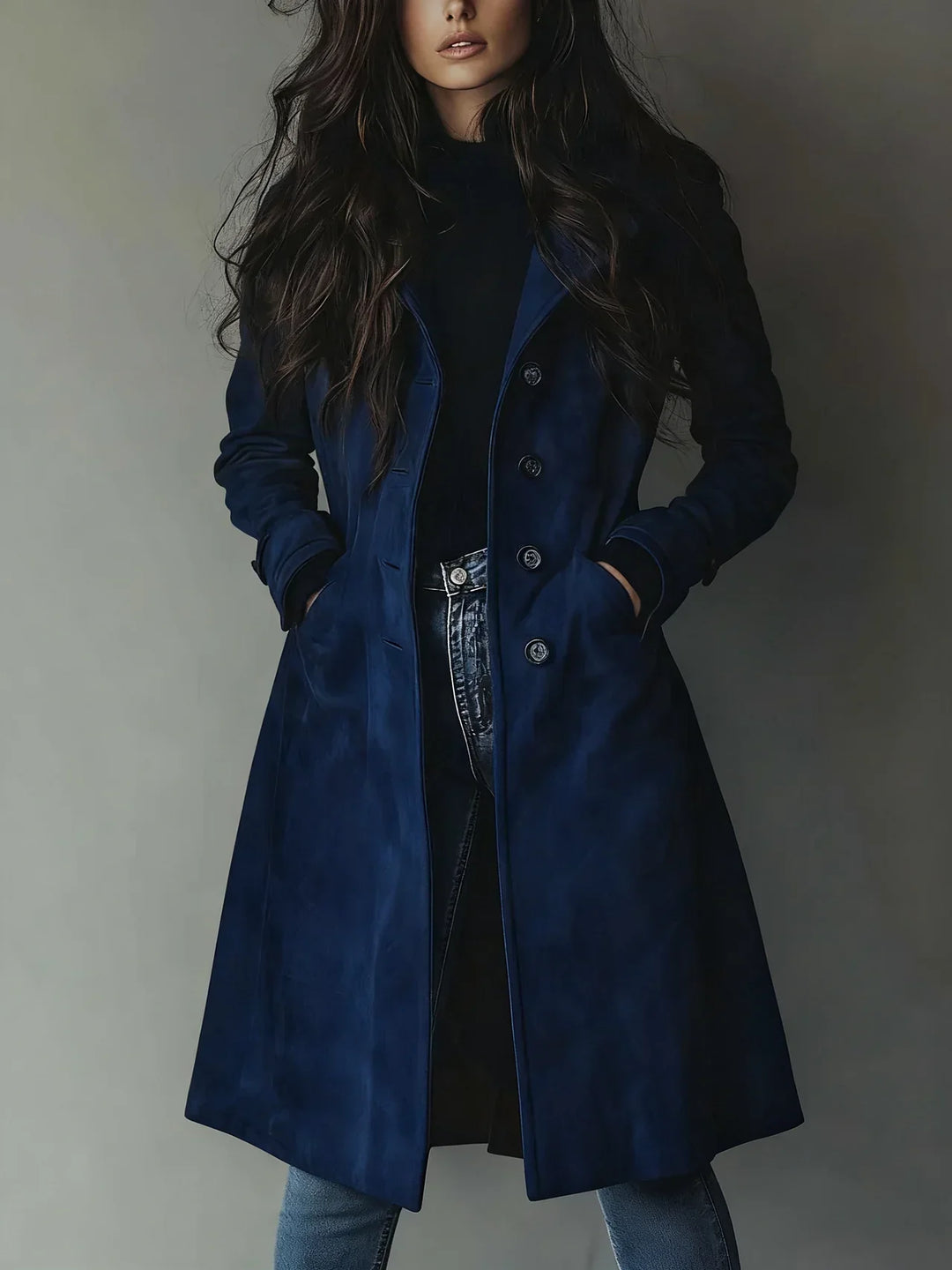 Vanessa | Manteau Trench en Suède Synthétique Vintage