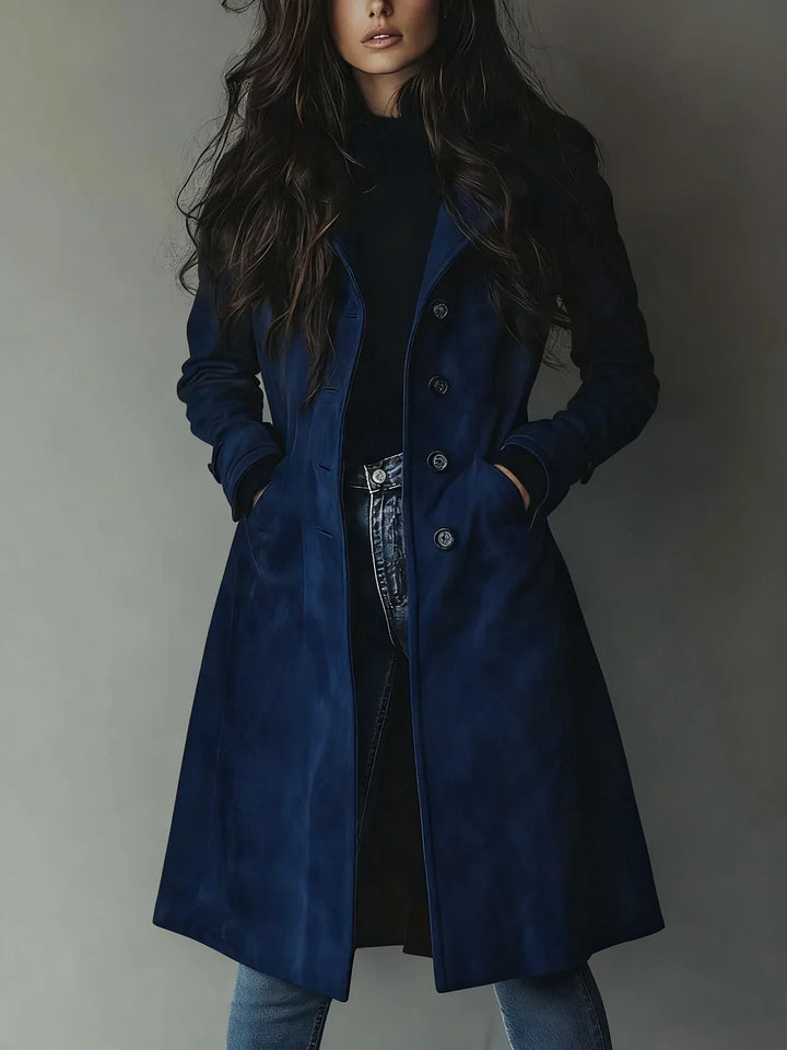 Vanessa | Manteau Trench en Suède Synthétique Vintage