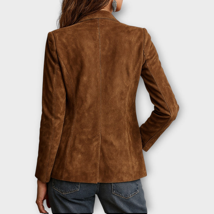 Celina | Blazer Vintage en Daim Marron